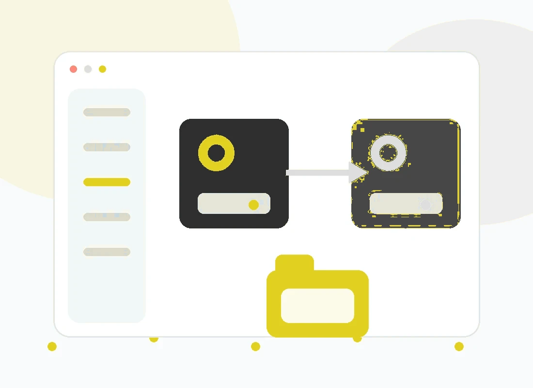 Abstract HFS Explorer download visual with drive and folder shapes